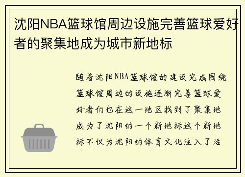 沈阳NBA篮球馆周边设施完善篮球爱好者的聚集地成为城市新地标